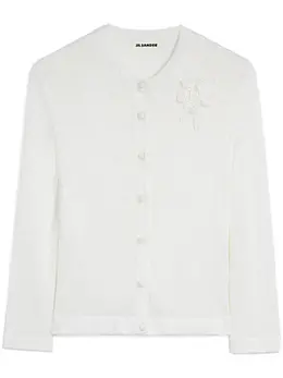 Jil Sander: Белый кардиган 