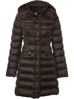 Moncler: Коричневое пальто 