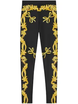 Versace: Чёрные легинсы 