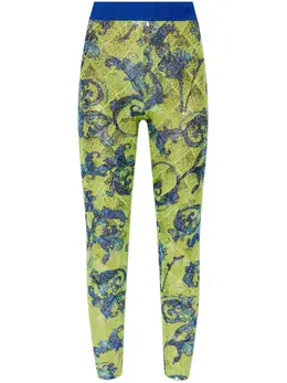 Versace Jeans Couture: Зелёные легинсы 