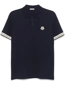 Moncler: Синее поло 