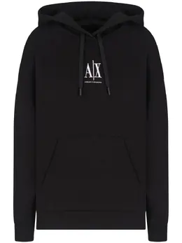 Armani Exchange: Чёрная толстовка 