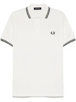 Fred Perry: Белое поло  Twin Tipped