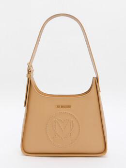 Love Moschino: Бежевая сумка 