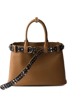 Prada: Коричневая сумка-шоппер 