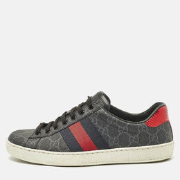 Gucci: Чёрные кроссовки  GG Supreme