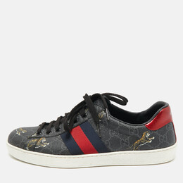 Gucci: Чёрные кроссовки  GG Supreme
