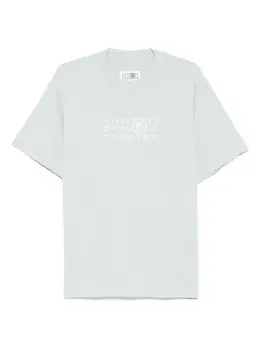 MM6 Maison Margiela: Зелёная футболка 