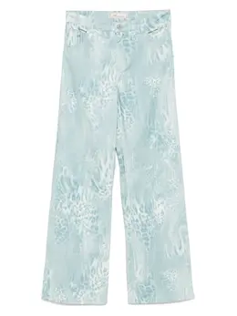 Blumarine: Джинсы с леопардовым принтом 