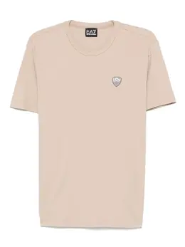 Ea7 Emporio Armani: Бежевая футболка 