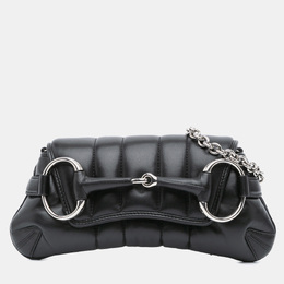 Gucci: Чёрная сумка  Horsebit Chain