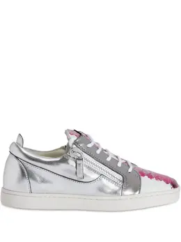Giuseppe Zanotti: Серебристые кроссовки  Nicki