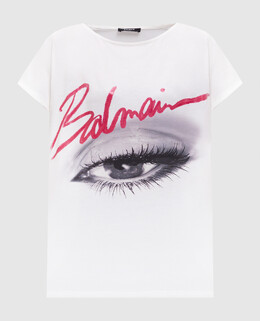 Balmain: Бежевая футболка 
