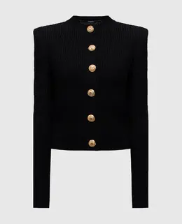 Balmain: Чёрный кардиган 