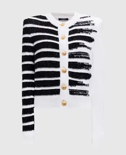 Balmain: Белый кардиган 