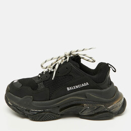 Balenciaga: Чёрные кроссовки  Triple S