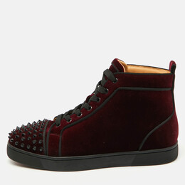 Christian Louboutin: Бордовые кроссовки  Lou Spikes