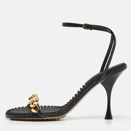 Bottega Veneta: Чёрные сандалии  Dot