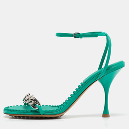 Bottega Veneta: Зелёные сандалии  Dot