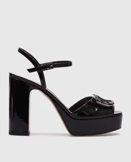 Valentino: Чорні босоніжки  VLogo Signature