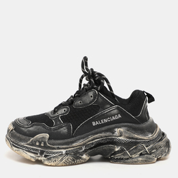 Balenciaga: Чёрные кроссовки  Triple S