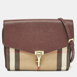 Burberry: Бордовая сумка через плечо  House Check