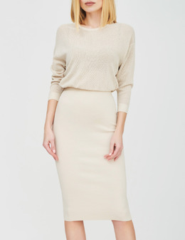 ELISABETTA FRANCHI: Бежевое платье 