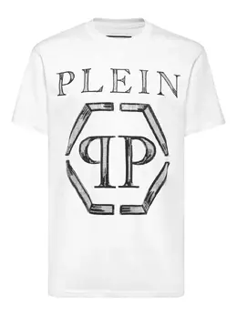 Philipp Plein: Белая футболка  Hexagon