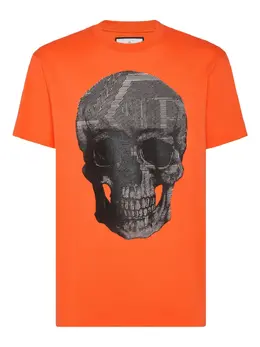 Philipp Plein: Оранжевая футболка  Skull