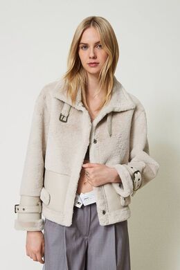 TWINSET: Бежевая дублёнка 