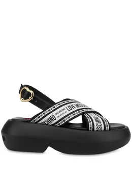 Love Moschino: Чёрные сандалии 