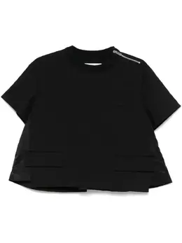 sacai: Чёрная футболка 