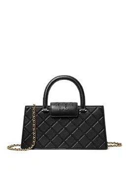 Tory Burch: Чёрная сумка-шоппер  Fleming