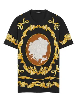 Versace: Чёрная футболка 