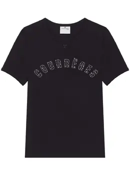 Courrèges: Чёрная футболка 