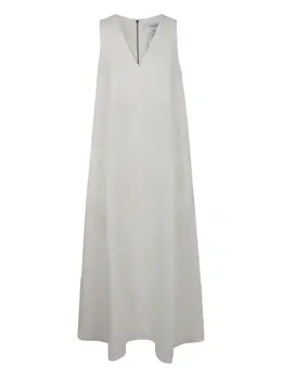 Max Mara: Платье с v-образным вырезом 