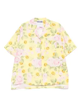 Moschino: Шёлковая рубашка  Smiley