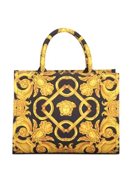 Versace: Чёрная сумка-шоппер  Barocco