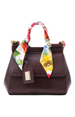 Dolce & Gabbana: Сумка  Sicily Medium с леопардовым принтом