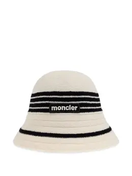 Moncler: Белая шляпа 