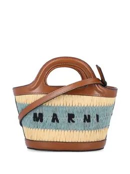 Marni: Коричневая сумка-шоппер  Tropicalia