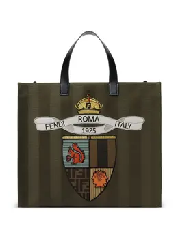 FENDI: Зелёная сумка-шоппер 