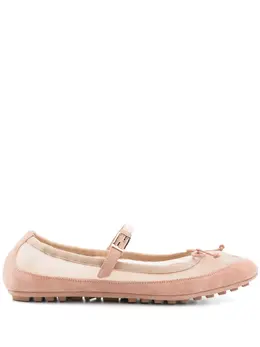 FENDI: Розовые балетки  Baguette