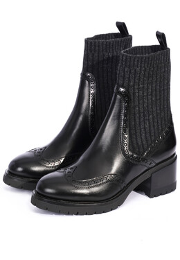 Santoni: Чёрные ботинки 
