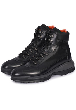 Santoni: Чёрные ботинки 