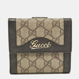 Gucci: Коричневый кошелёк  GG Supreme
