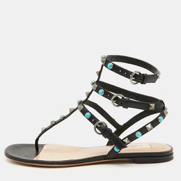 Valentino: Чёрные сандалии  Rockstud