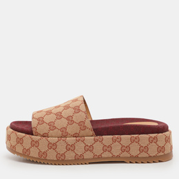 Gucci: Коричневые сандалии  GG