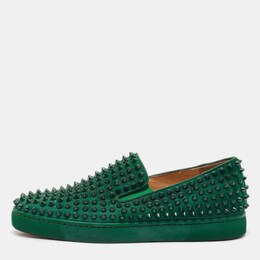 Christian Louboutin: Зелёные мокасины  Roller Boat