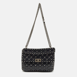 Valentino: Чёрная сумка на руку  Rockstud Spike